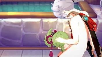 Play Genshin Impact Hentai - Kazuha x Kuki Shinobu Hardsex - Japanese Asian Manga Anime Game Porn