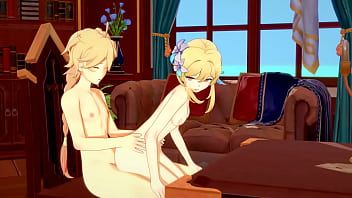 Play Genshin Impact Hentai - Aether and Lumine Sucking and fucking - 3D Anime cartoon Video Game Porn Video