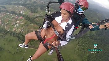Play The number one ebony actress from Colombia Mariana Martix goes paragliding masturbating naked