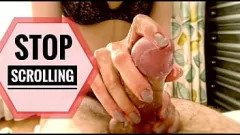 Play Hot Teen Makes Big Cock Cum Too Fast with Fast Handjob