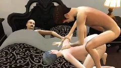 Play Step Son and Dad Share Stepmom in Intense Threesome