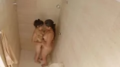 Play Latina Milf & Petite Lesbian Shower Action