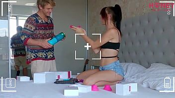 Play STEP BRO CUMS 3 TIMES to SHAKING SQUIRTING StepSister PUSSY while her Boyfriend AWAY !!! HONEY PLAY BOX